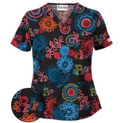 UA Spring Out Black Scrub Top