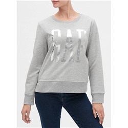 Metallic Logo Pullover Sweater