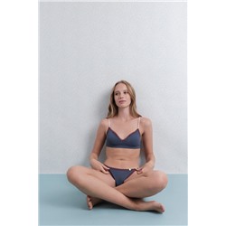 Braga brasileña seamless pointelle azul