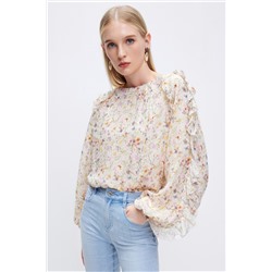 Blusa de seda Beige