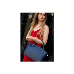 Bolso de piel Parl Azul marino y rojo