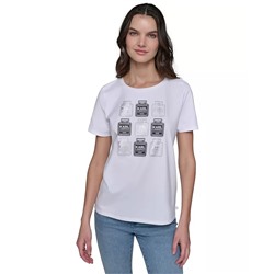 KARL LAGERFELD PARIS Petite Crewneck Graphic T-Shirt