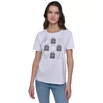 KARL LAGERFELD PARIS Petite Crewneck Graphic T-Shirt