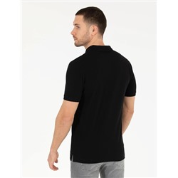 Siyah Regular Fit Polo Yaka Basic Tişört
