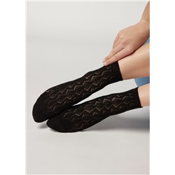Socke mit Durchbruchmuster aus Baumwolle