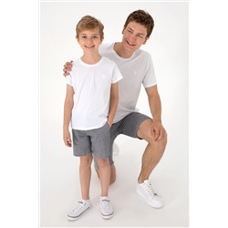 U.S. Polo Assn., Erkek Çocuk Beyaz Basic Bisiklet Yaka Tişört 50306502-vr013