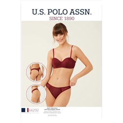 U.S. Polo Assn. Kadın Bordo Soft Pushup Sütyen Takım 66292