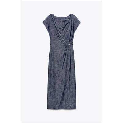 MIDI DRESS WITH GOLD APPLIQUÉ
