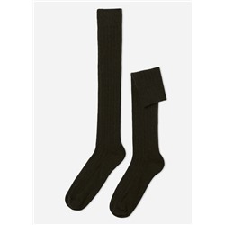 Lange gerippte Herrensocken mit Wolle und Cashmere