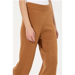 Kadın Camel Melanj Triko Pantolon