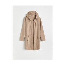 Lange Kapuzenjacke