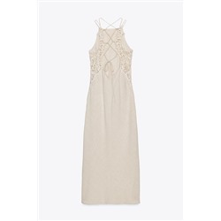 CROCHET KNIT MIDI DRESS