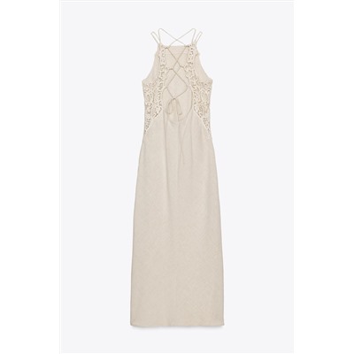 CROCHET KNIT MIDI DRESS