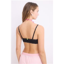 Sujetador top algodón copas extraíbles negro