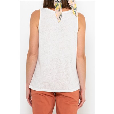 Camiseta de tirantes de lino Blanco roto