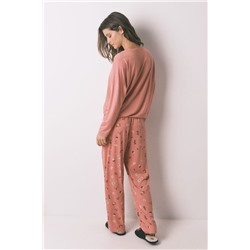 Pijama largo polar "La Catrina" rosa