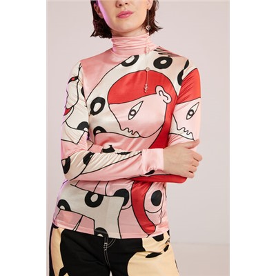 Camiseta slim cuello alto
