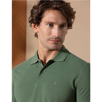 Haki Slim Fit Polo Yaka Basic Tişört