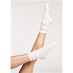 Kurze Socken in Rippe mit Wolle und Kaschmir
