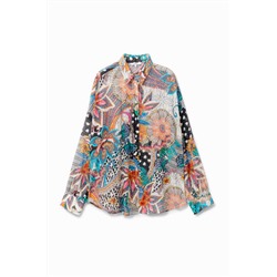 Camisa de algodón estampada