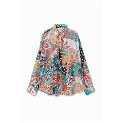 Camisa de algodón estampada