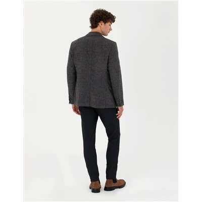 Lacivert Slim Fit Kanvas Pantolon