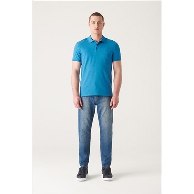Koyu Mavi %100 Pamuk Serin Tutan Polo Yaka T-Shirt