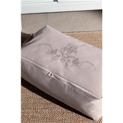 Çiçek Desen Baskılı Hurç - Gri - 52x28x21 cm