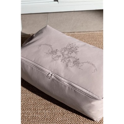 Çiçek Desen Baskılı Hurç - Gri - 52x28x21 cm