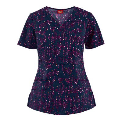 Dickies Gen Flex Scrubs Just Dot It Down Print Top