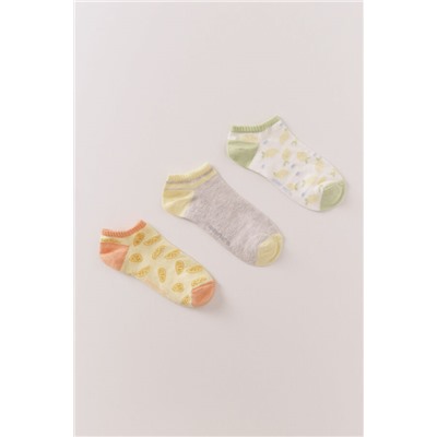 Pack 3 calcetines cortos print frutas