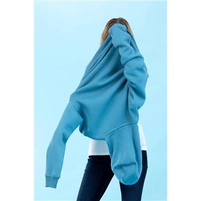 Petrol Kapüşonlu Basic Sweatshirt