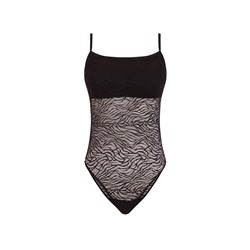 Body encaje cebra negro