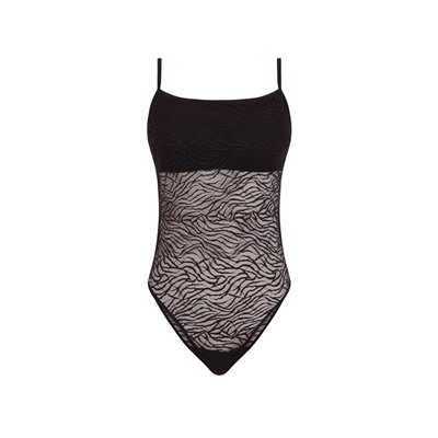 Body encaje cebra negro