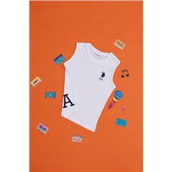U.S. Polo Assn., Erkek Çocuk Beyaz Kolsuz Bisiklet Yaka Tişört 50284815-vr013