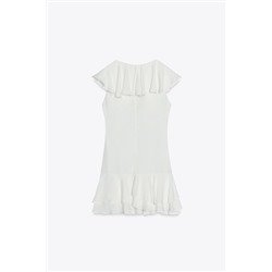SHORT RUFFLED DRESS WITH TIE