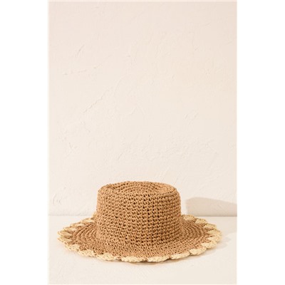Sombrero playa rafia ondulado
