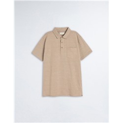 Striped Polo, Men, Light Brown