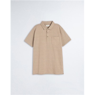 Striped Polo, Men, Light Brown
