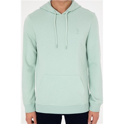 Erkek Su Yeşili Basic Sweatshirt