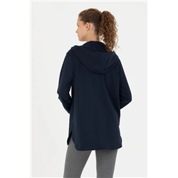 Kadın Lacivert Kapüşonlu Sweatshirt
