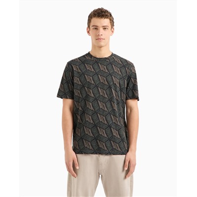 REGULAR FIT T-SHIRT WITH 3D EFFECT PRINT IN ASV COTTON