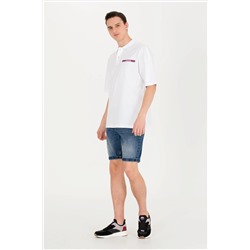 Erkek Beyaz Oversize Polo Yaka Tişört