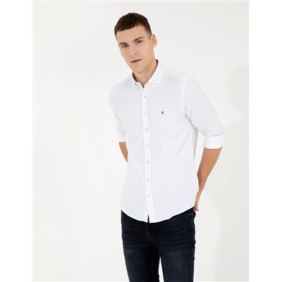Haki Slim Fit Uzun Kollu Gömlek