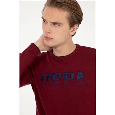 Erkek Bordo Bisiklet Yaka Triko Kazak