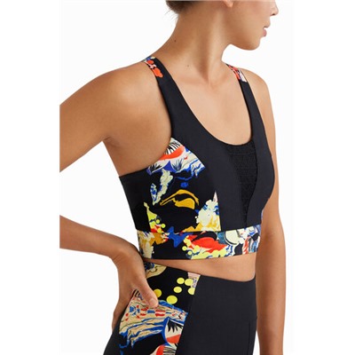 Top slim tirantes flores