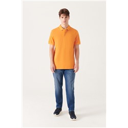 Turuncu %100 Pamuk Serin Tutan Polo Yaka T-Shirt