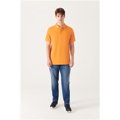 Turuncu %100 Pamuk Serin Tutan Polo Yaka T-Shirt