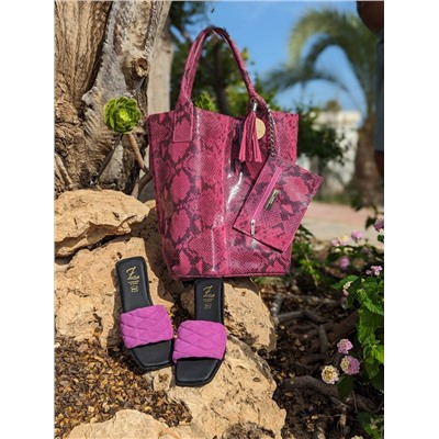Ab.Zapatos 3420 BENEDETTO+PELLE SHOPPER PITON FUXIA АКЦИЯ