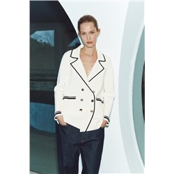 CHAQUETA BLAZER PUNTO CRUZADA